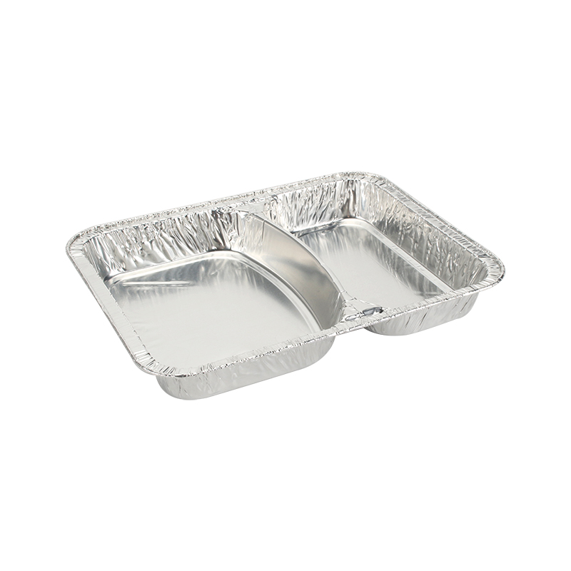 2-comparment  foil take-out pan