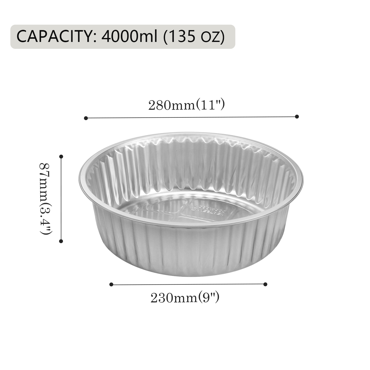 Aluminum Foil Container 135/169oz Round